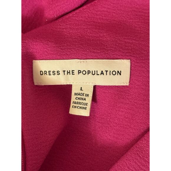 Dress the Population dress Iris Slit crepe gown pink size Large L - Picture 5 of 5